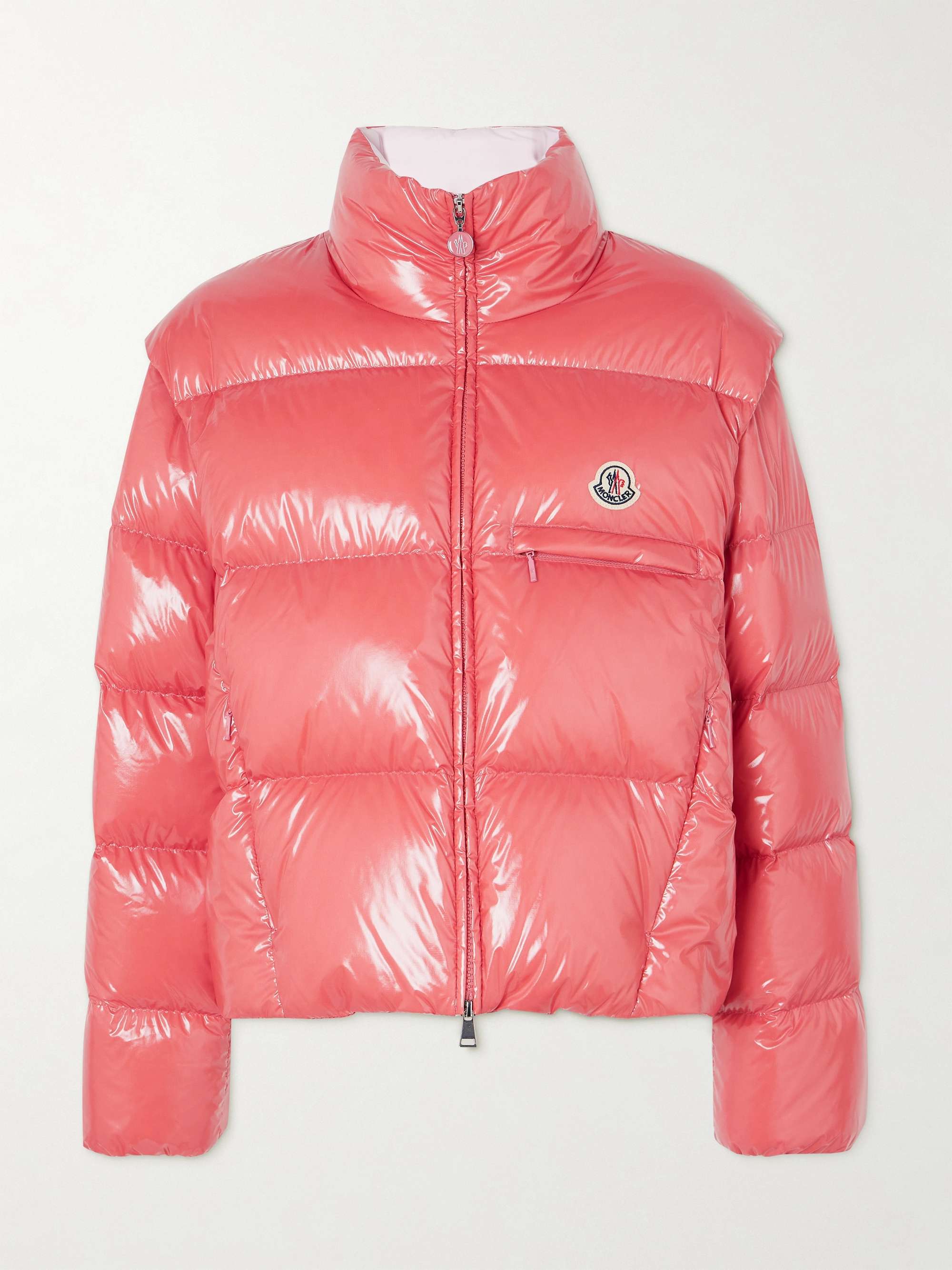 MONCLER Almo convertible appliquéd quilted glossed-shell down