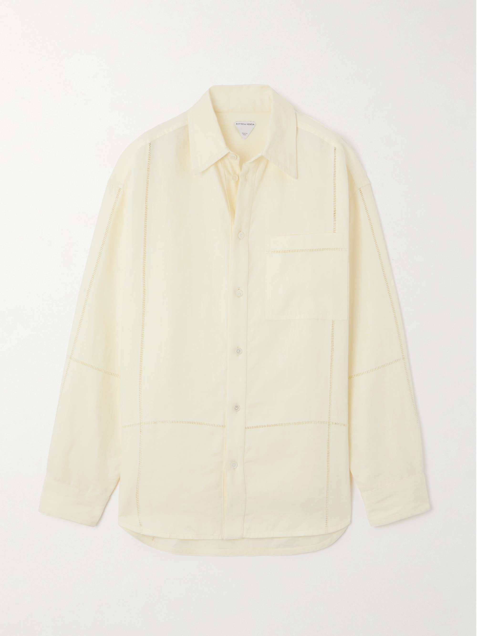BOTTEGA VENETA Embroidered linen shirt | NET-A-PORTER