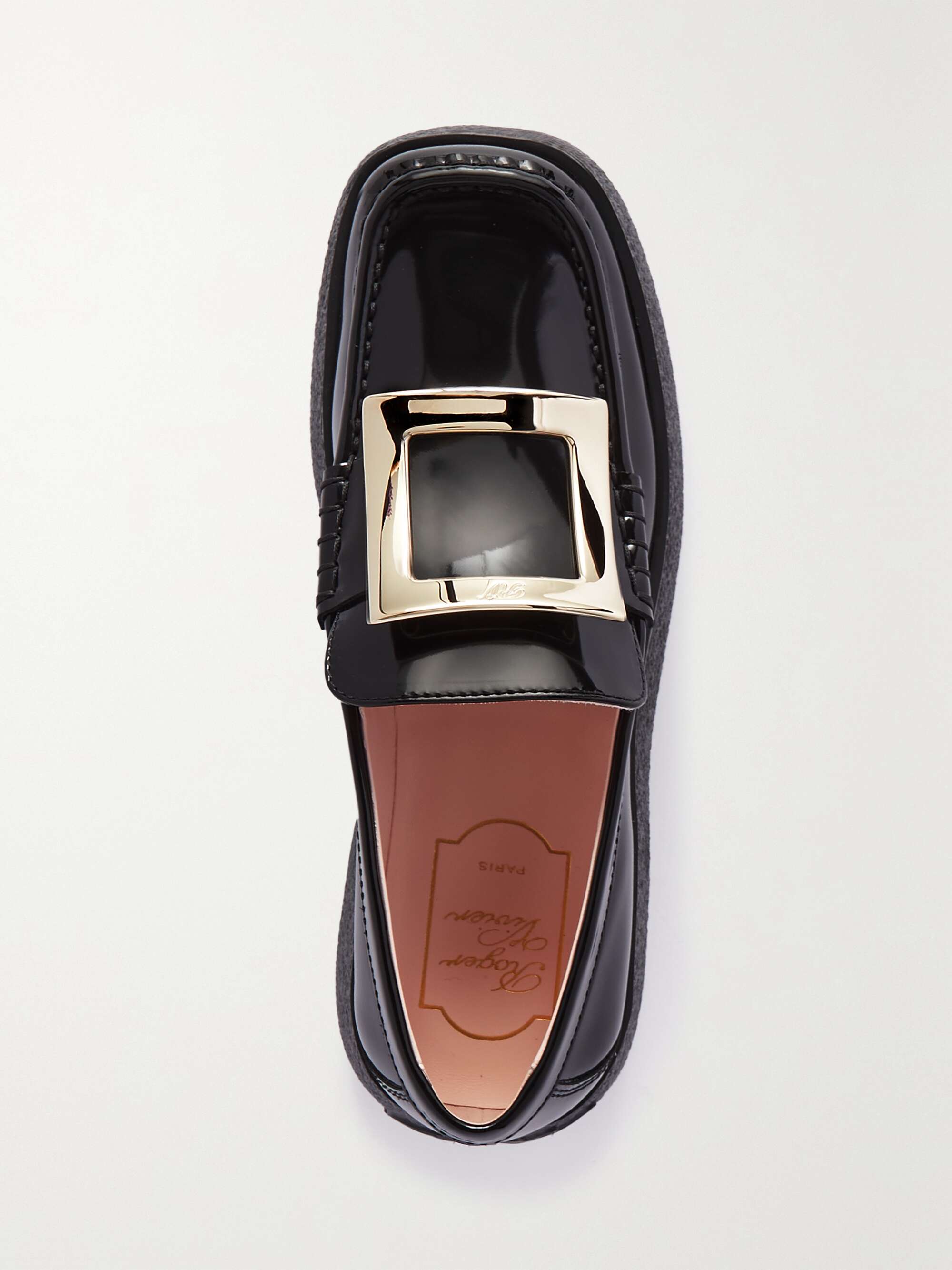 ROGER VIVIER Viv Ranger embellished patent-leather loafers | NET-A