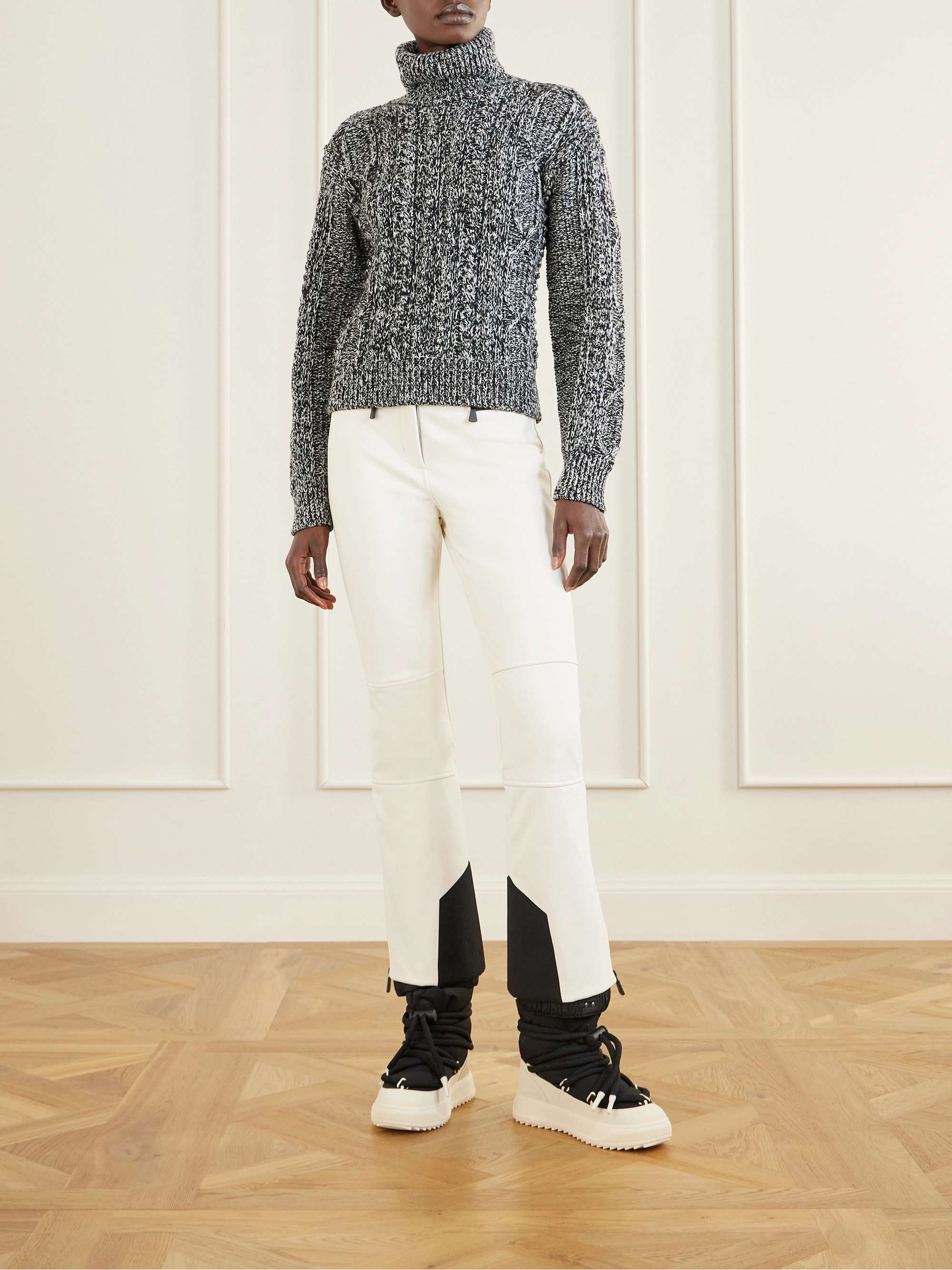 MONCLER GRENOBLE Cable-knit wool-blend turtleneck sweater | NET-A