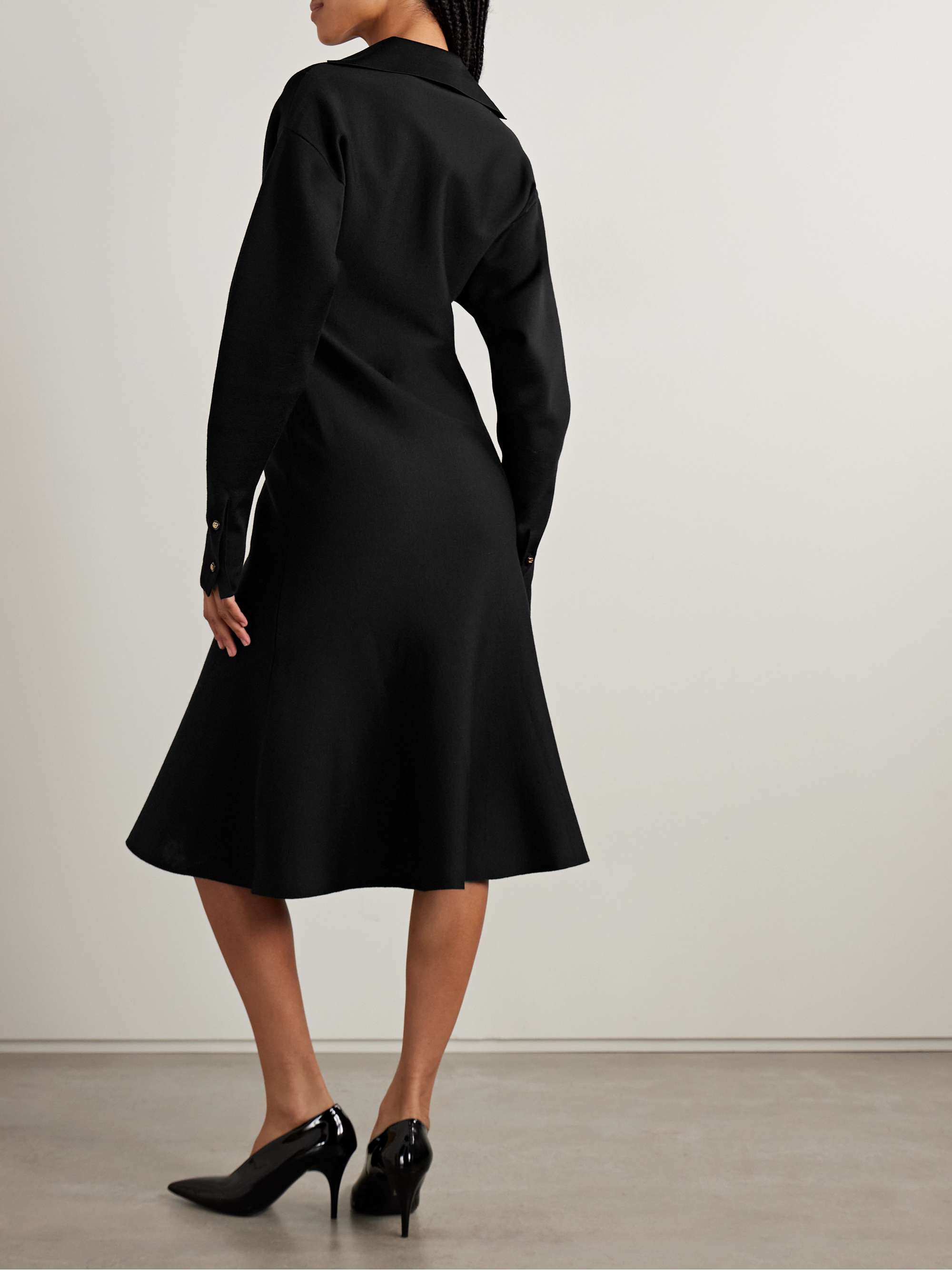 GUCCI Wool-blend midi shirt dress | NET-A-PORTER