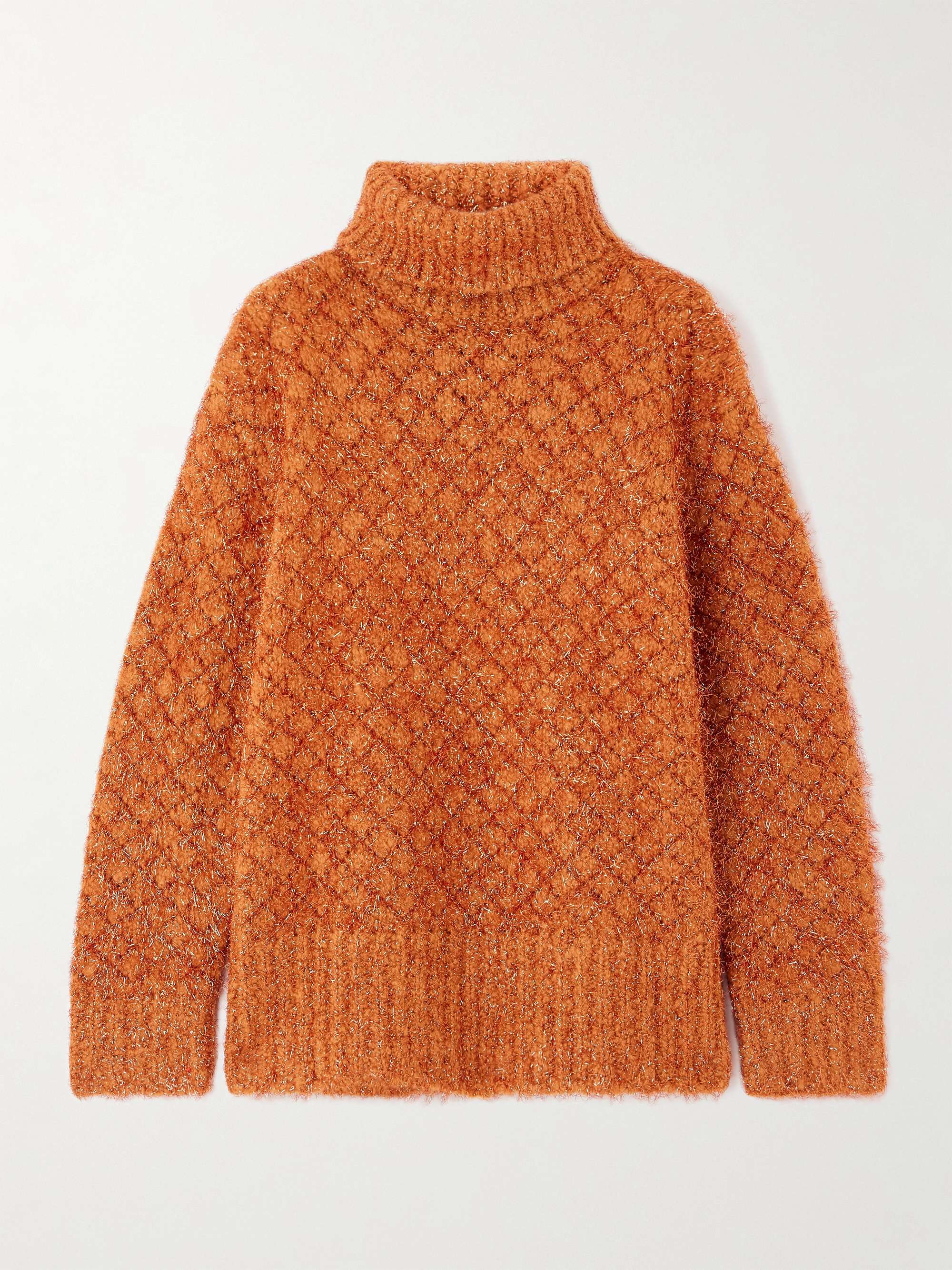 DRIES VAN NOTEN Metallic wool-blend turtleneck sweater | NET-A-PORTER