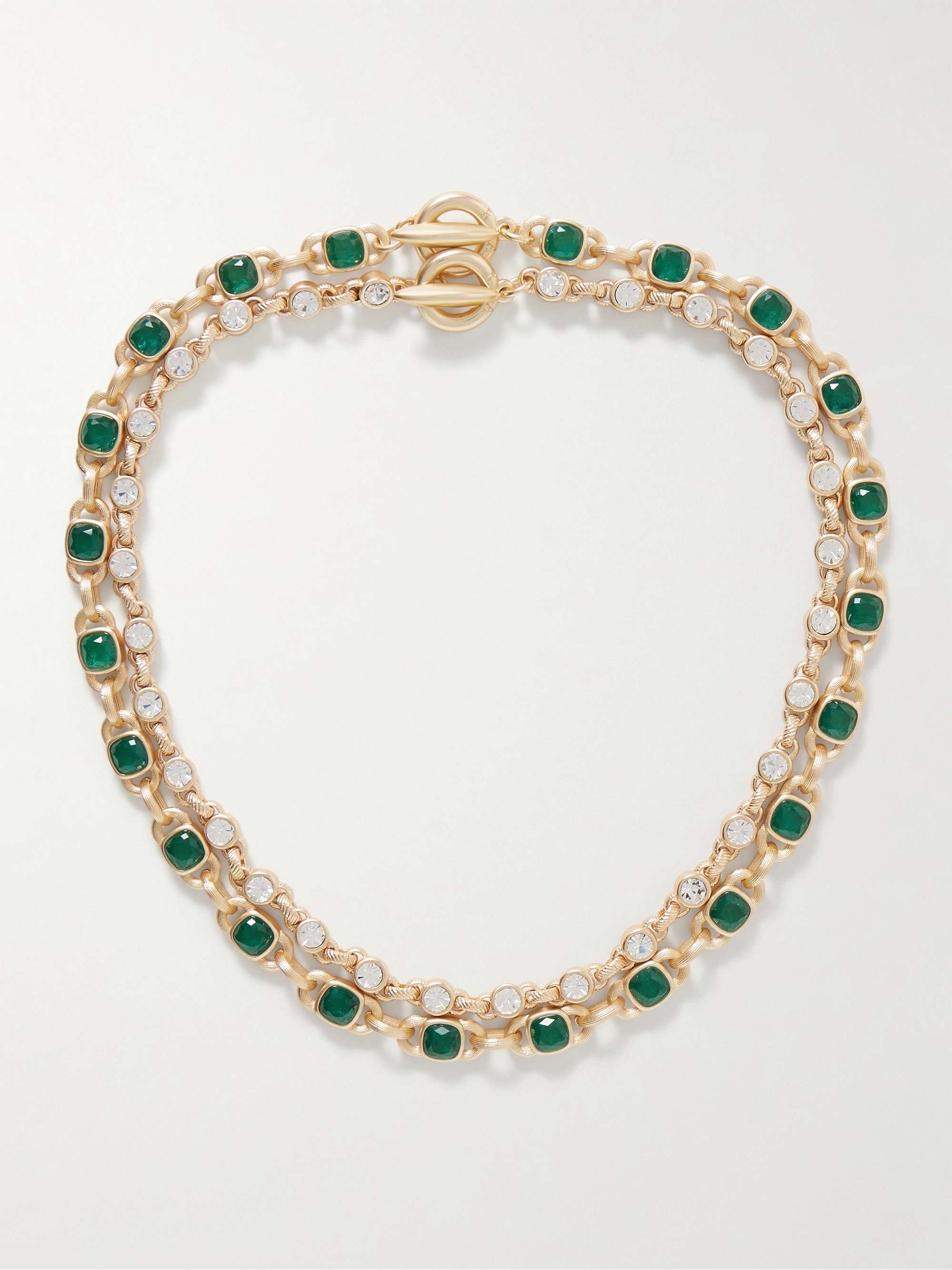 ROXANNE ASSOULIN The Jeweled Link set of two gold-tone crystal