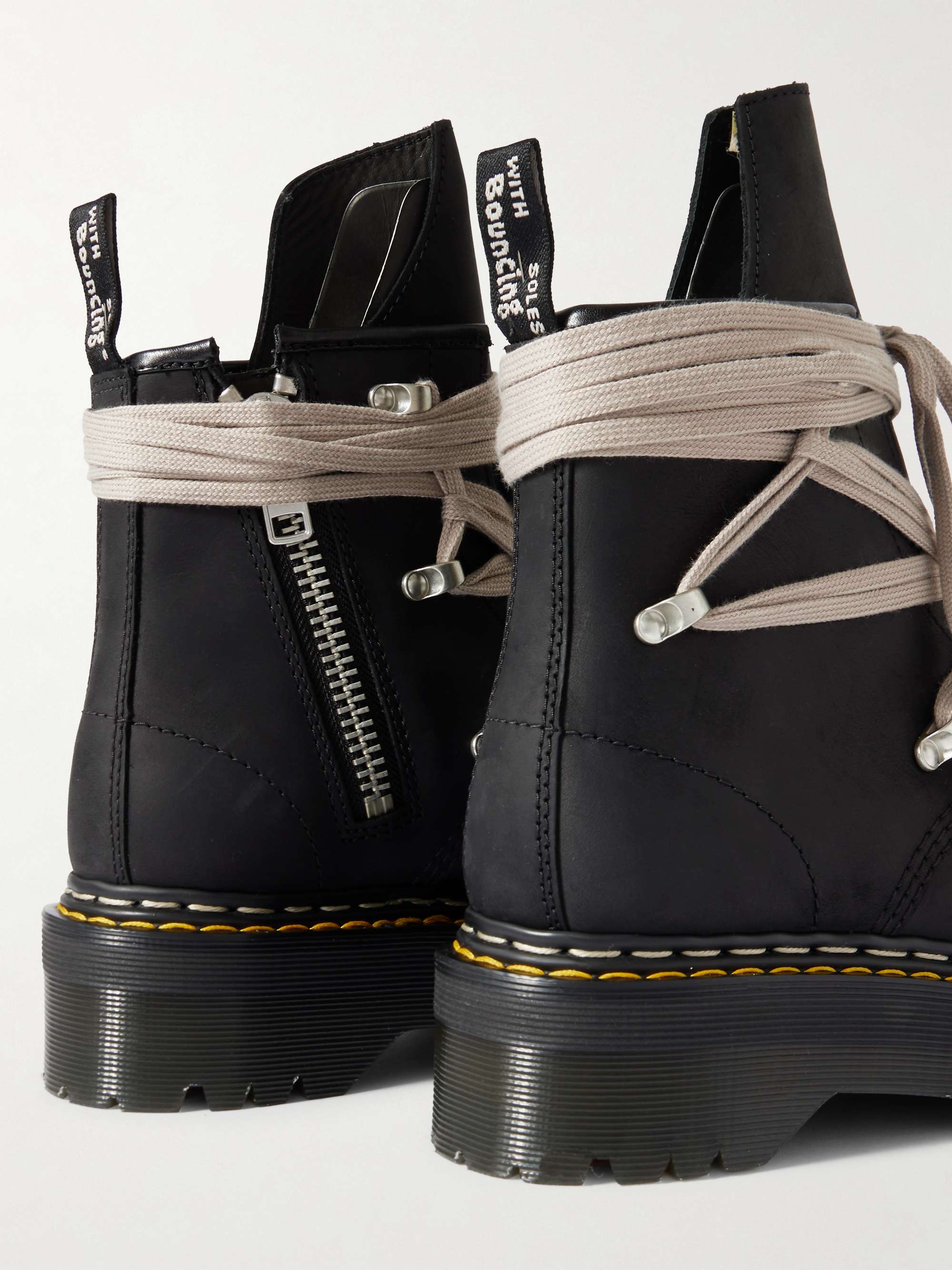 RICK OWENS + Dr. Martens 1460 Quad Sole Megalace leather ankle