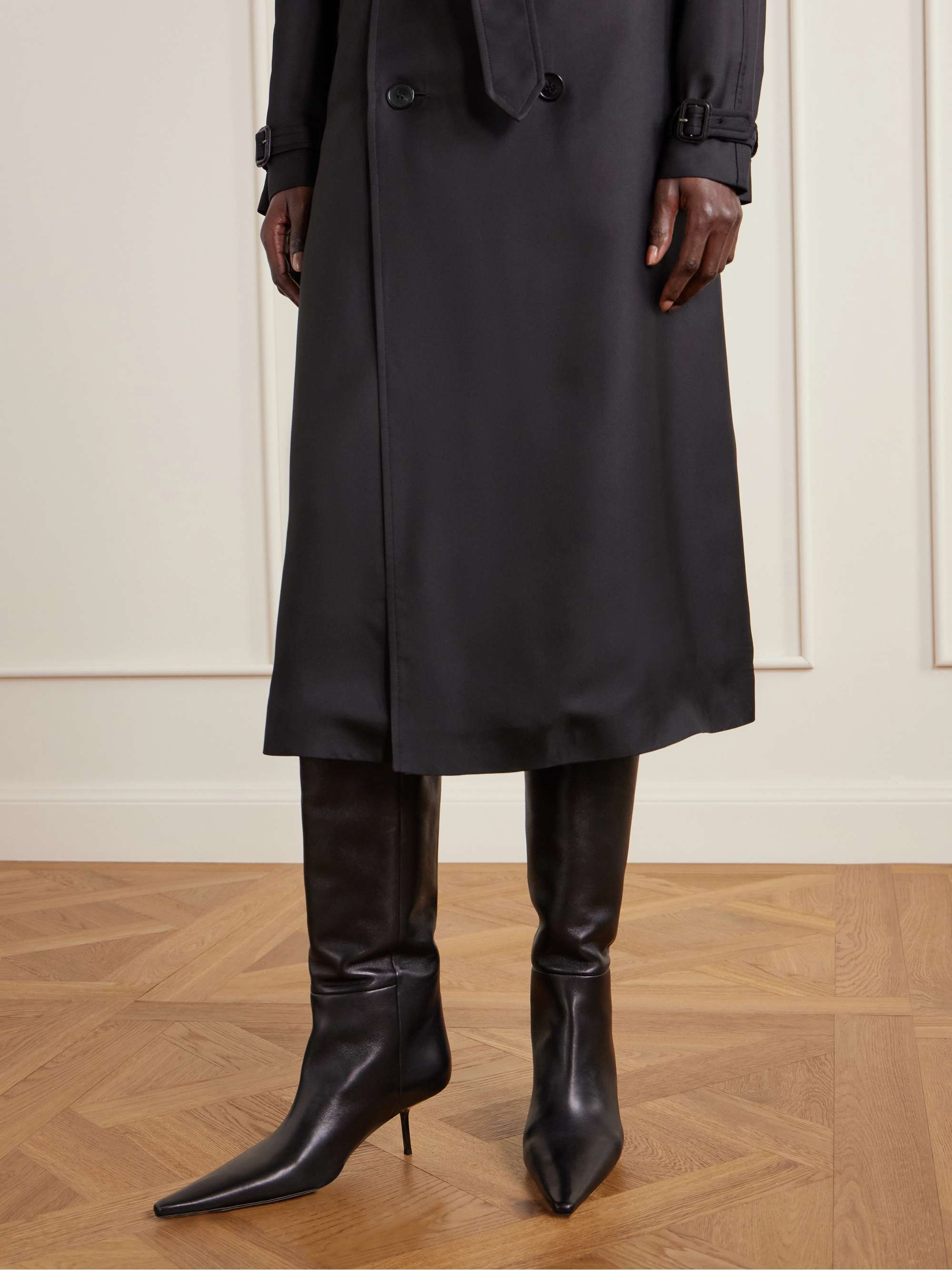 SAINT LAURENT Victoire leather knee boots | NET-A-PORTER