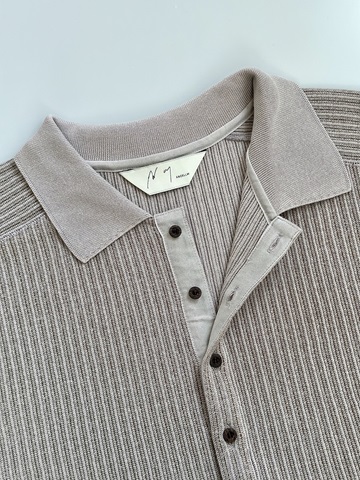 ANCELLM（アンセルム） HENLEY RIB LS T-SHIRT （GRAY） s.t.c｜洋服