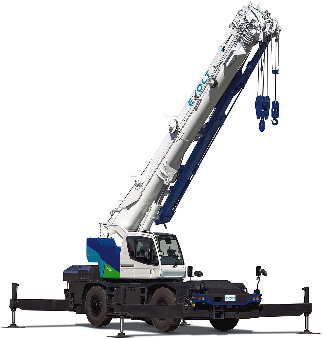 タダノ、世界初の電動ラフテレーンクレーン「GR-250N EVOLT」を2023年
