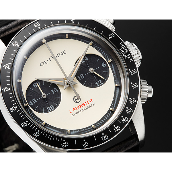 OUTLINE × TiCTAC 2レジスタークロノ YK20232-1WHLB ホワイト レザー
