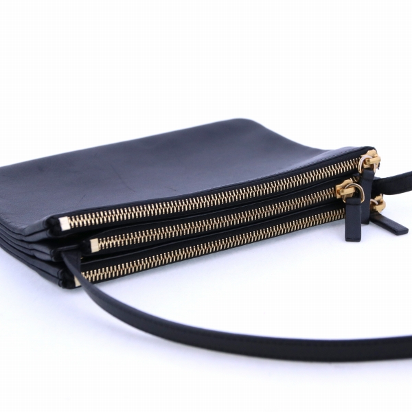 CELINE セリーヌ トリオ スモール ショルダーバッグ 中古(ブラック