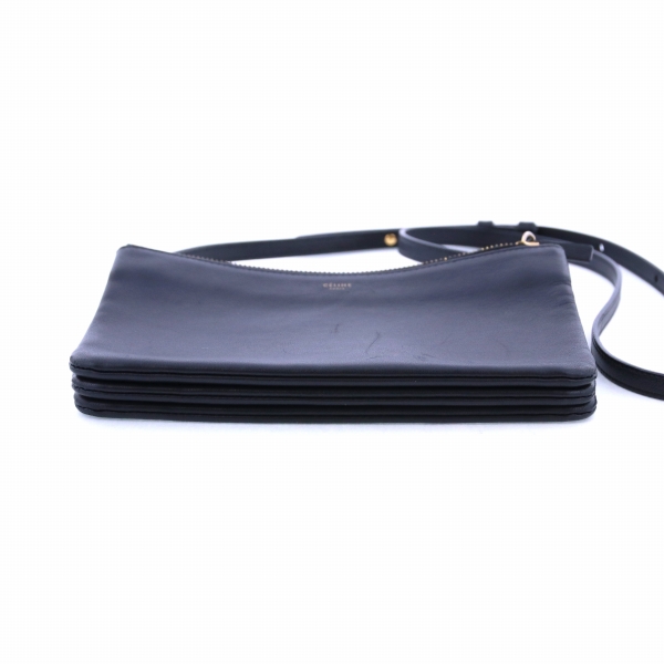 CELINE セリーヌ トリオ スモール ショルダーバッグ 中古(ブラック