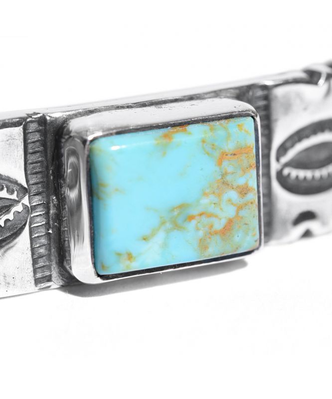 LARRY SMITH(ラリースミス)バングル SQUARE TURQUOISE TAPERED END