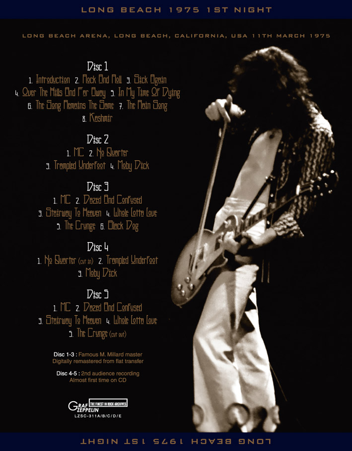 ミラード】LED ZEPPELIN - LONG BEACH 1975 1ST NIGHT (5CD+Limited