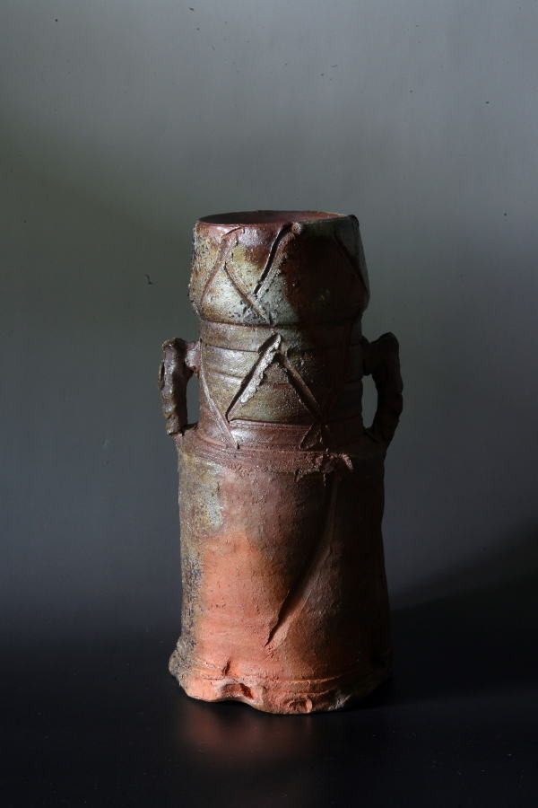 森青史 備前火色耳付花入 Bizen fire color vase by MORI Seishi 商品