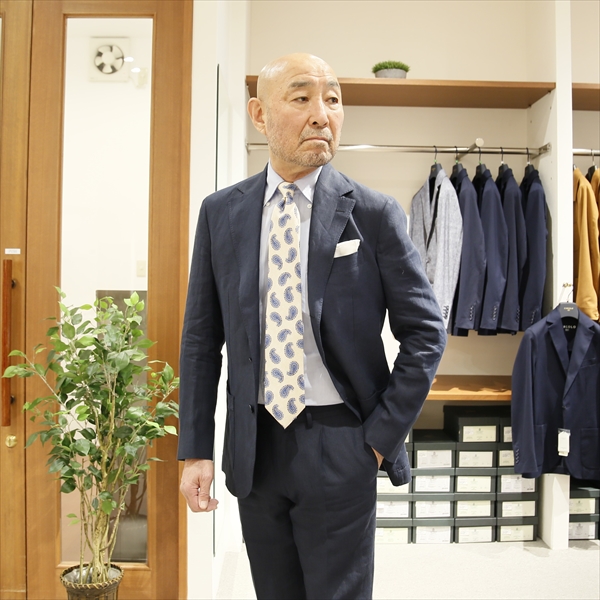 De Petrillo デ ペトリロ [春夏] スーツ リネン 1プリーツ 3B NUVOLA