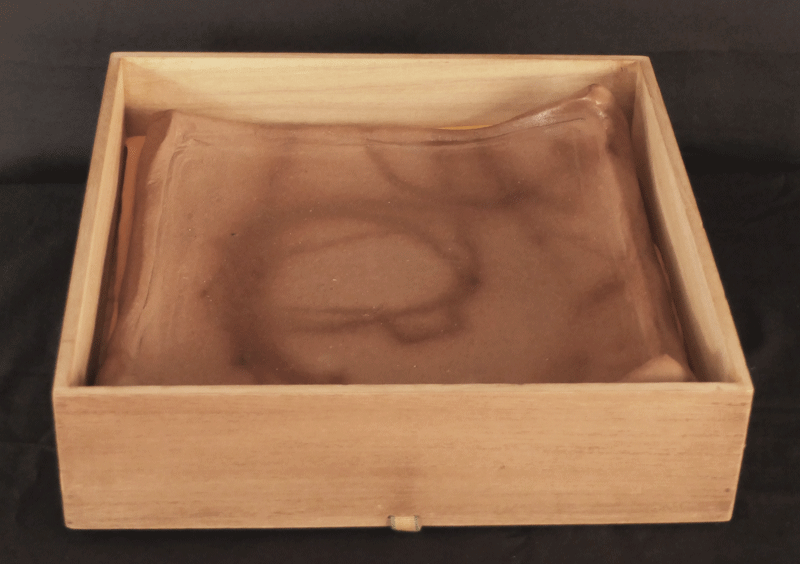 古美術 波兎 / 北大路魯山人 作 備前四方皿 竹腰長生識箱