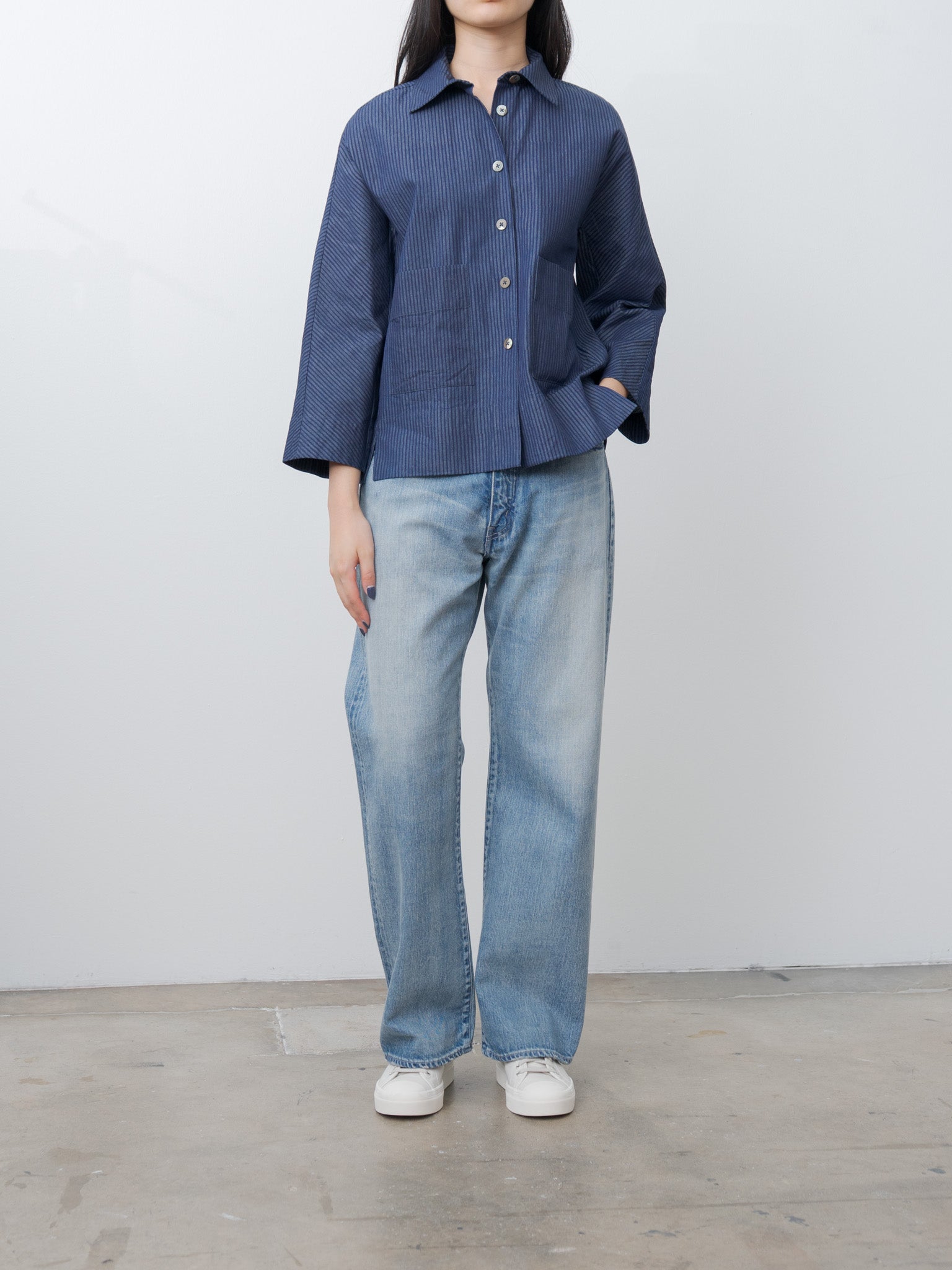 Namu Shop - Auralee Selvedge Faded Light Denim Pants - Light Indigo
