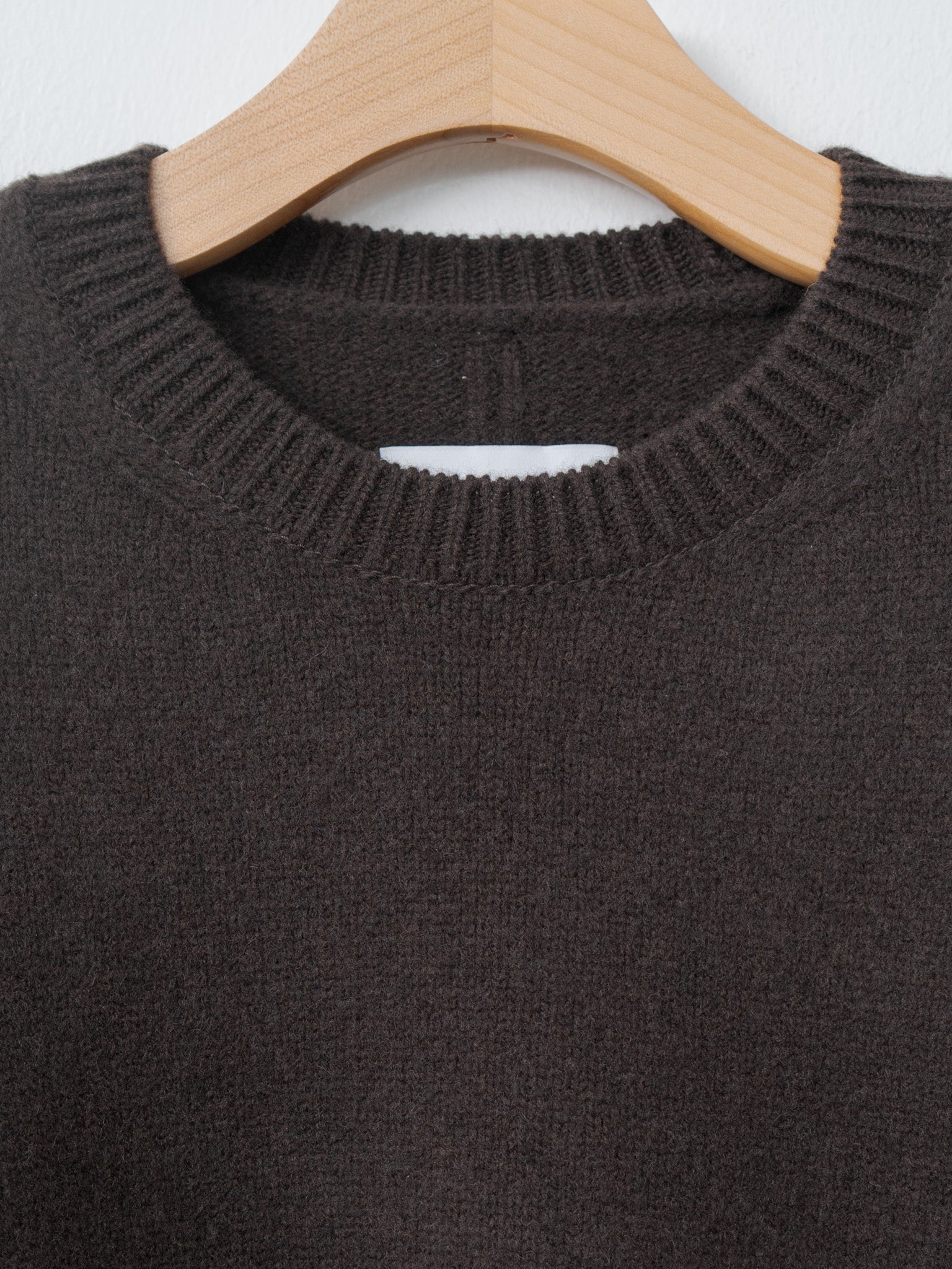 Namu Shop - ssstein Extra Fine Wool Warm Knit Crewneck - Dark Brown