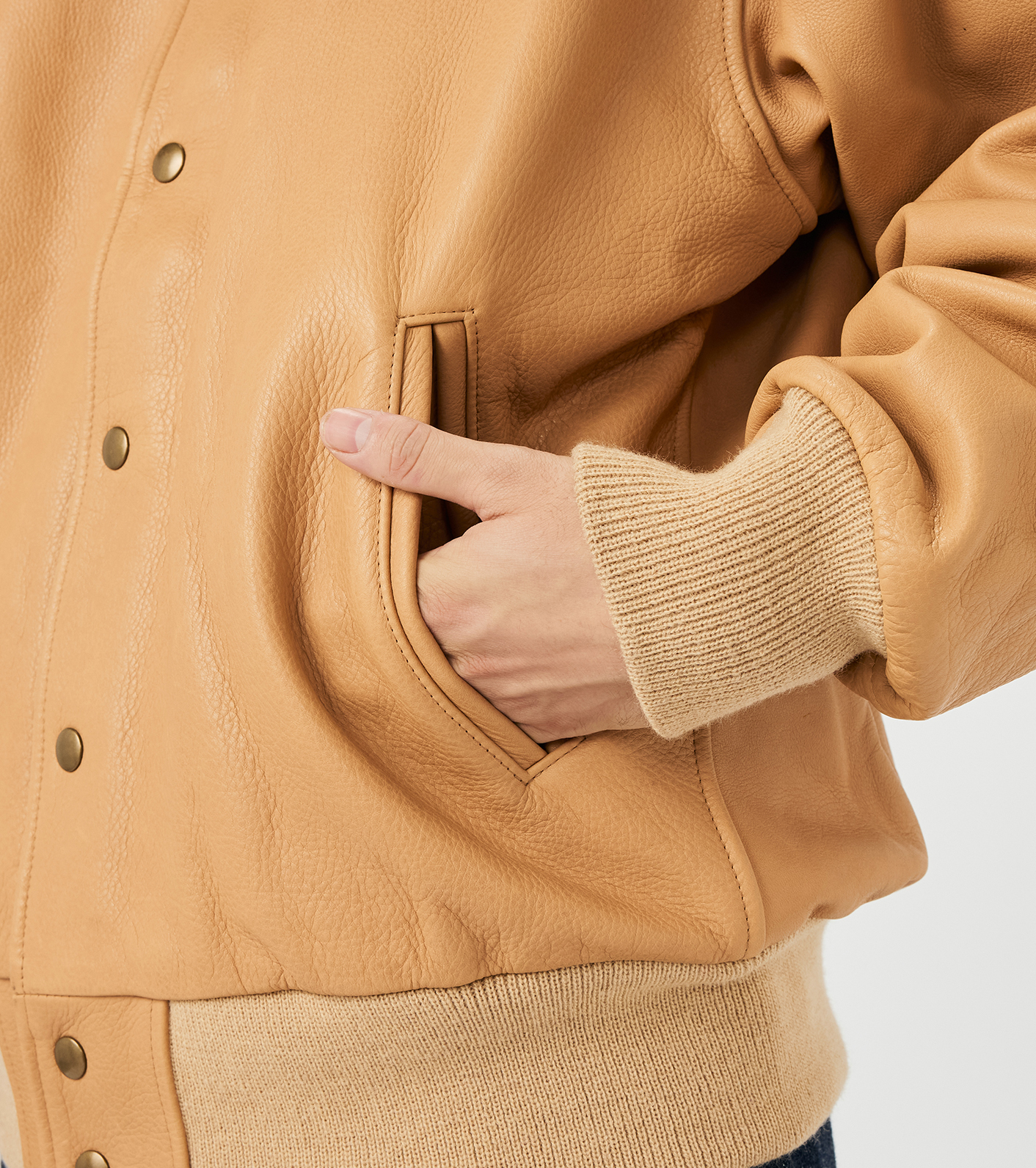 nanamica / nanamica Exclusive Leather Varsity Jacket