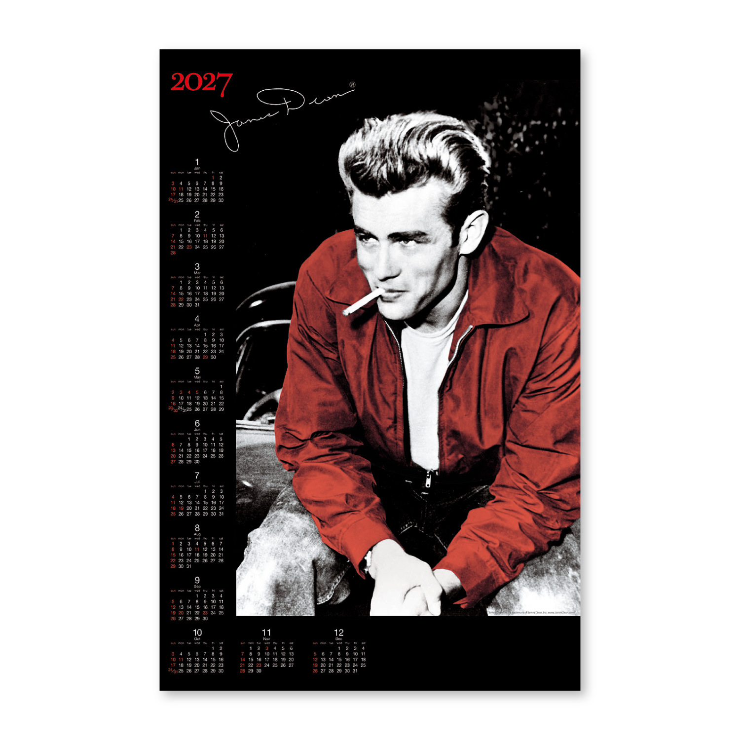 ジェームズ・ディーン（不織布）｜年表カレンダー（名入れ