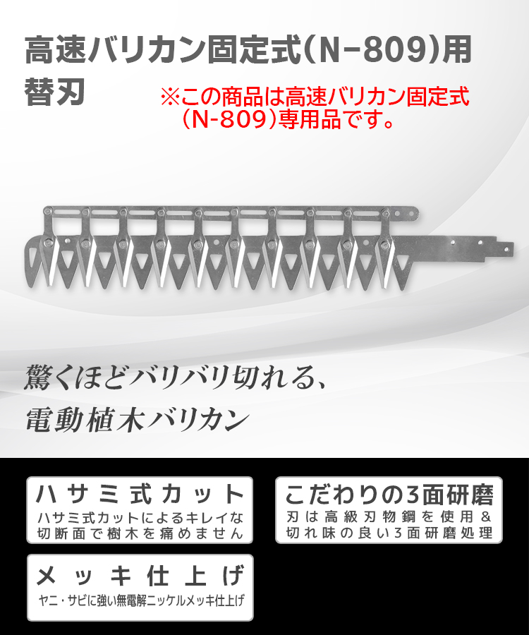 ニシガキ工業株式会社 / 高速バリカン固定式（N-809)用替刃