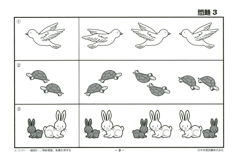 小学入試練習帳(48) ジュニアウォッチャー 鏡図形 図形 (ジュニア
