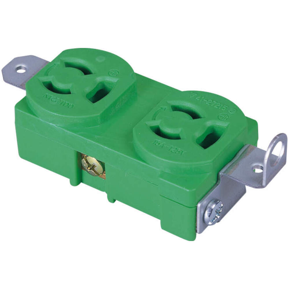 日動工業株式会社｜金具付抜止コン セント緑