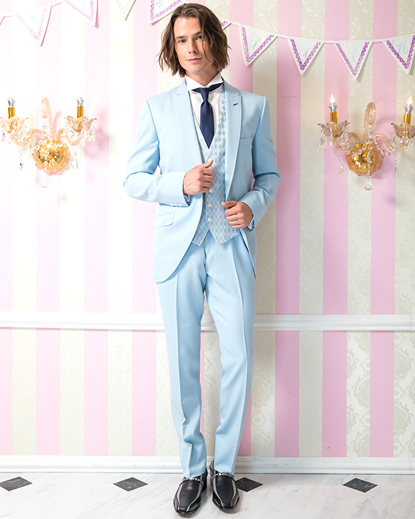 新郎 タキシード【MBT-1011 BL】｜二次会ドレスはネットで簡単レンタル