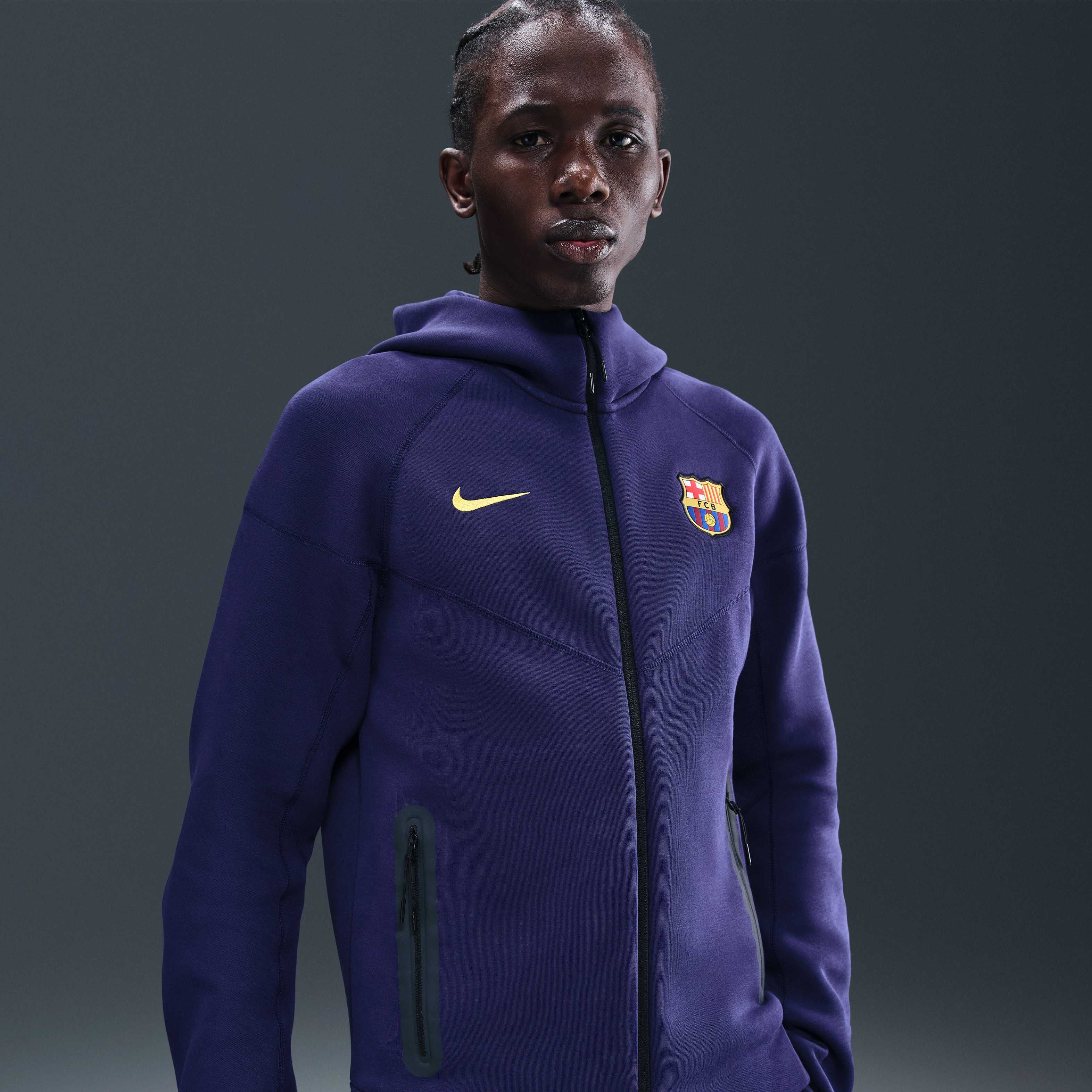 Buy F.C. Barcelona Tech Windrunner Men's Nike Football Fleece Full