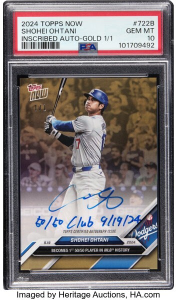 大谷翔平「50－50」野球カード3390万円で落札 マリスのユニホームは2