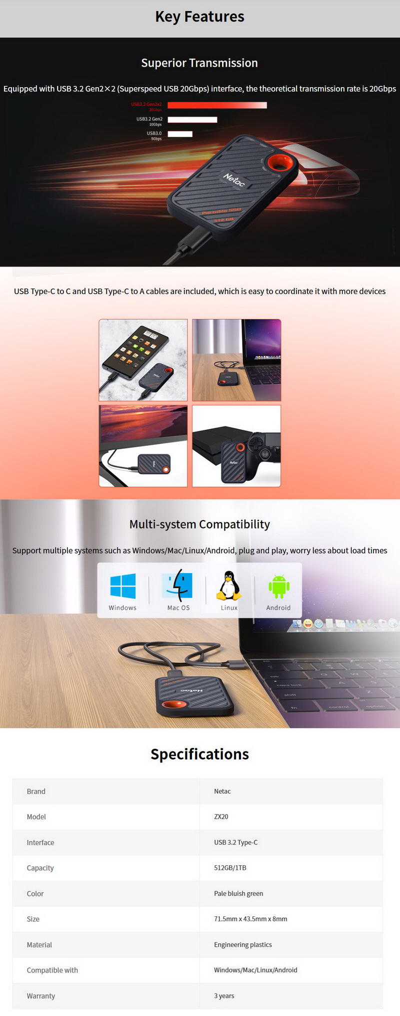 Netac ZX20 1TB USB 3.2 Gen 2x2 Portable SSD Review