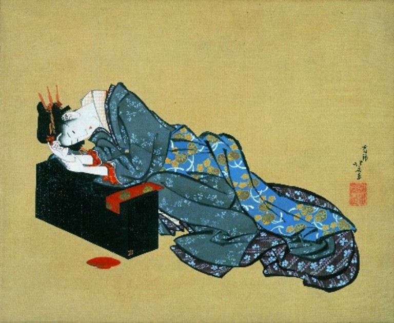 葛飾北斎「酔余美人図」公益財団法人氏家浮世絵コレクション蔵 - 特別