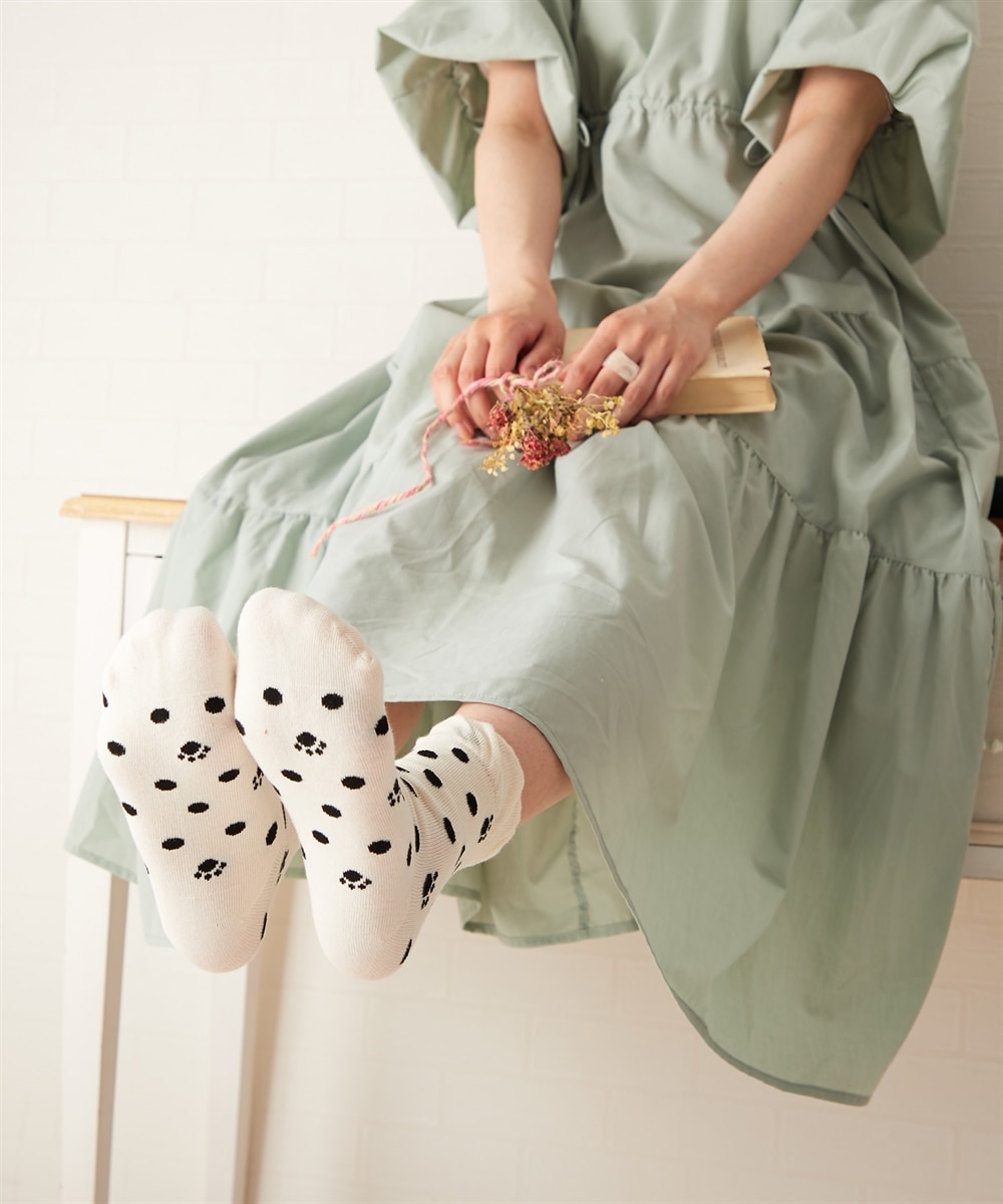 足口ゆったり ねこだらけクルーソックス7足組 通販【ニッセン】