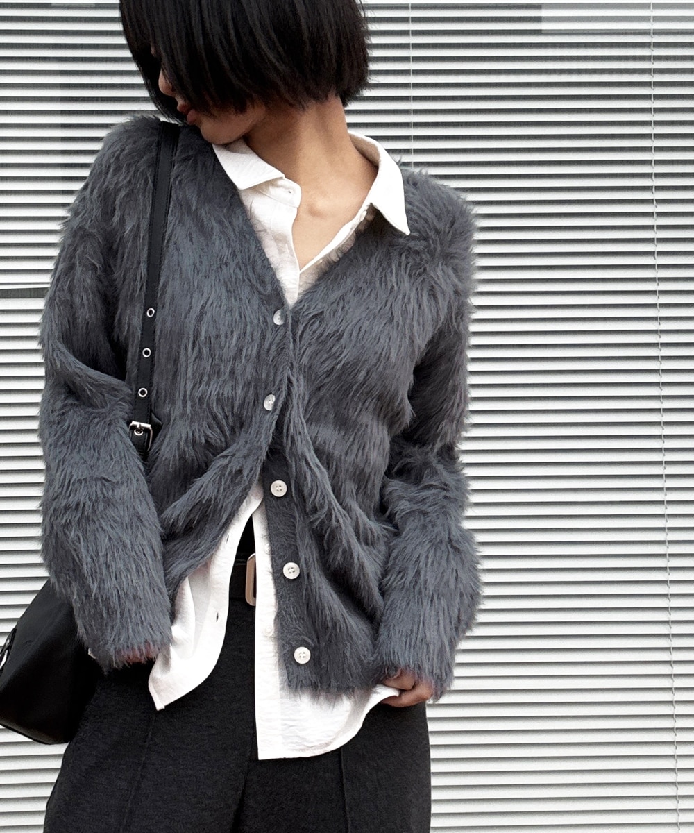 ロングフェザーVネックニットカーディガン＜大きいサイズ有＞ 通販