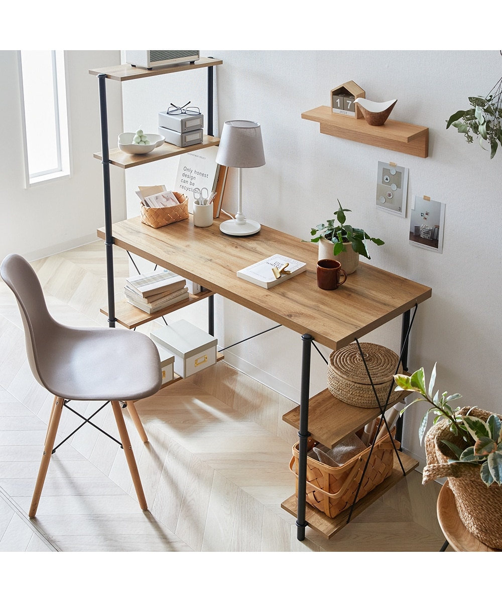 ネジ止め不要！組み立て簡単デスク 収納ラック付き 通販【ニッセン】