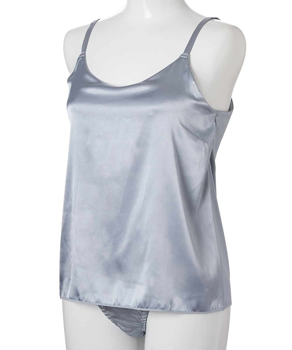 シンプルサテンキャミソール&ショーツセット 通販【ニッセン】