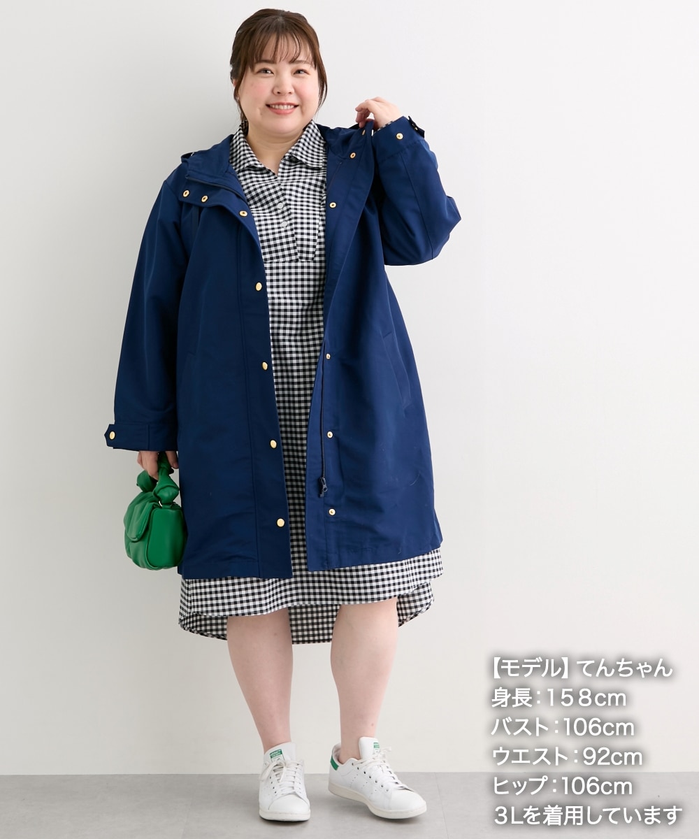 裏フェイクファーライナー付モッズコート（はっ水・静電気防止テープ付