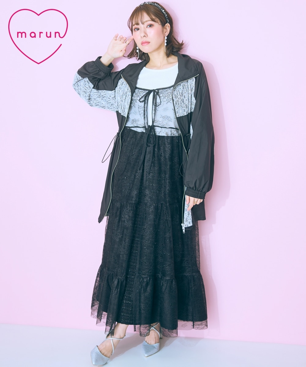 大きいサイズ＞レースティアードキャミワンピース marun 通販【ニッセン】