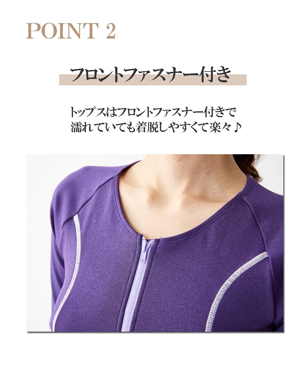 3点セット】キャップ付半袖フィットネス水着 通販【ニッセン】