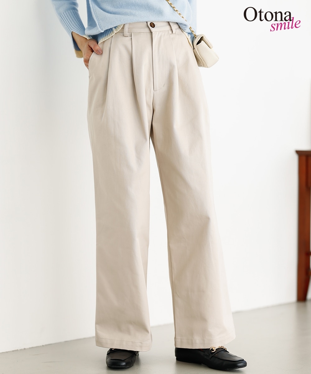 綿100％コットンツイルパンツ＜大きいサイズ有＞【OtonaSMILE