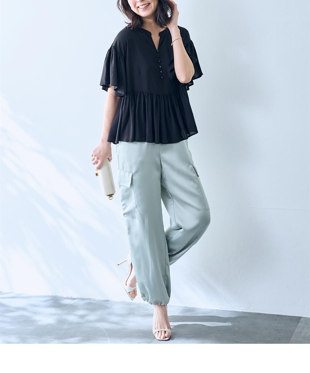 サテンパラシュートパンツ＜大きいサイズ有＞【OtonaSMILE】 通販
