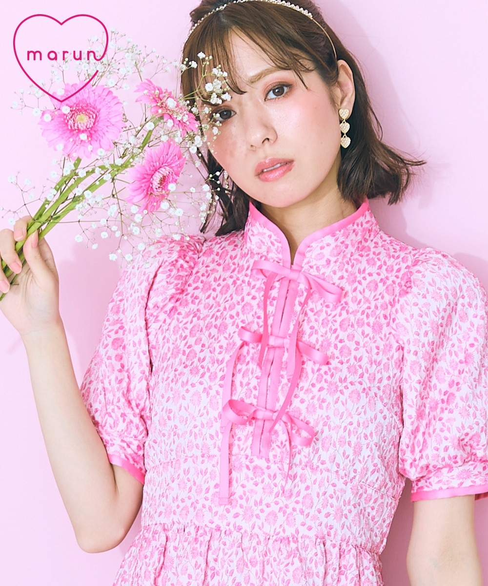 大きいサイズ＞フロントリボンワンピース marun 通販【ニッセン】