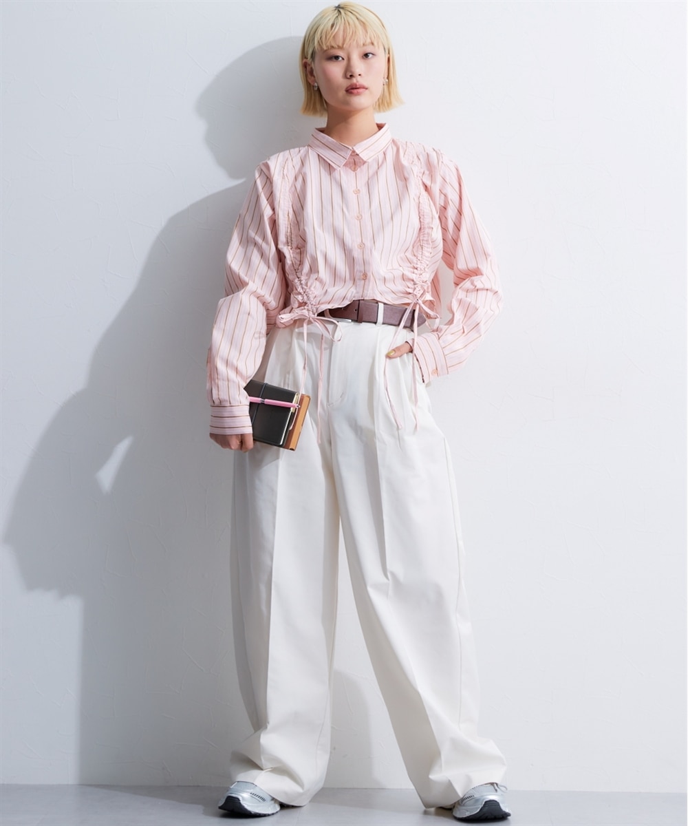 ワイドクロップドストライプシャツ 通販【ニッセン】