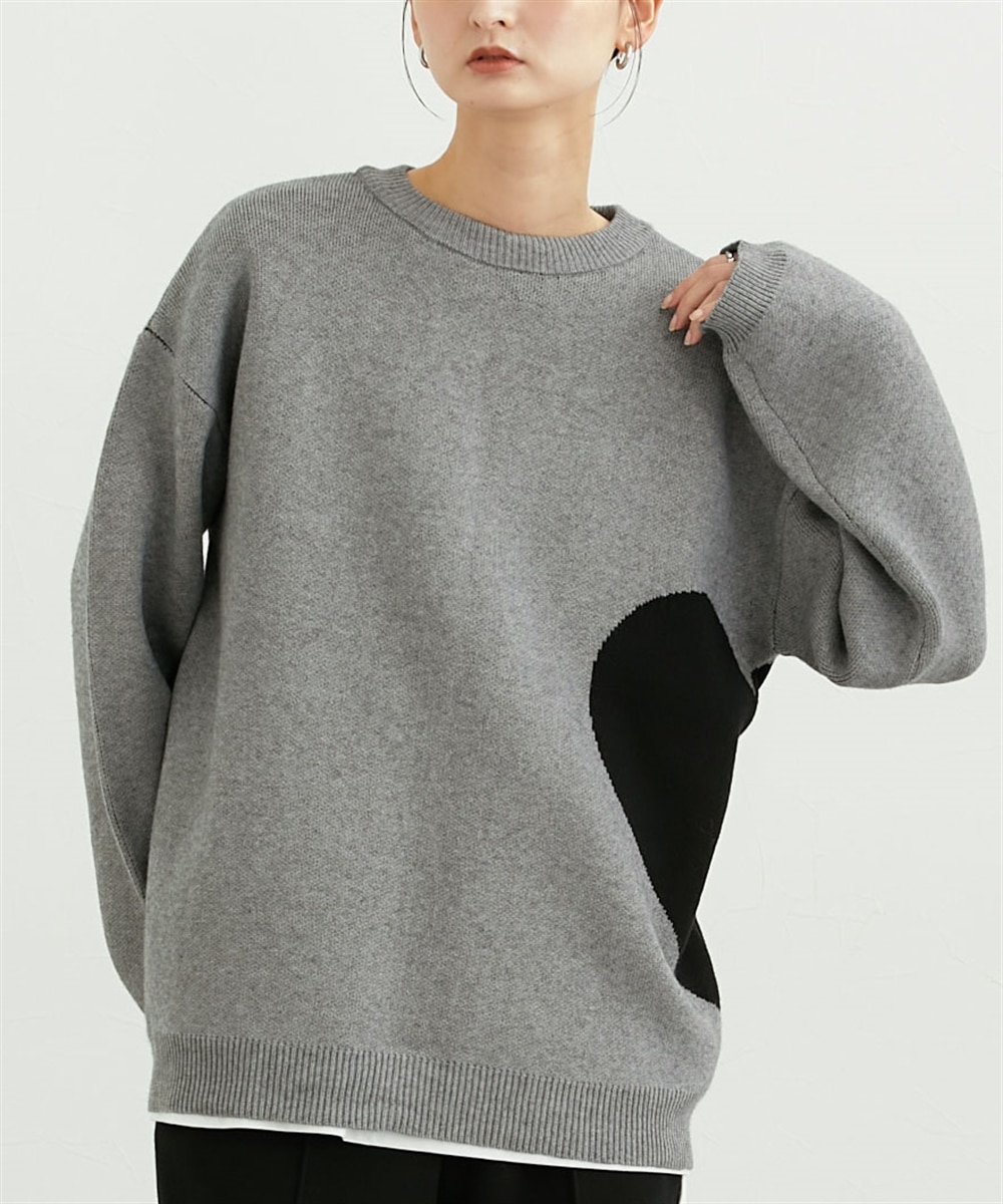 スウェットライクハート柄ニット 通販【ニッセン】