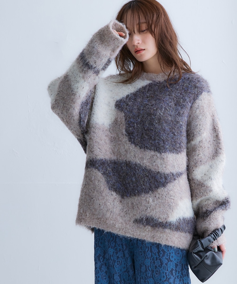 3色使いブークレジャガードニット［Soiunique］ 通販【ニッセン】