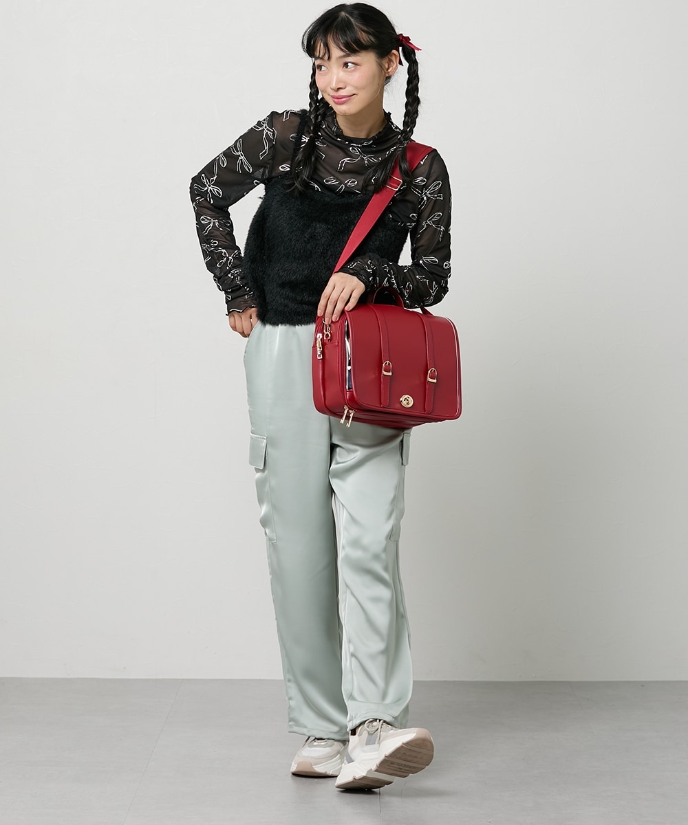 ぬいがきれいに入るシークレット仕様のサッチェル2WAYバッグ 通販