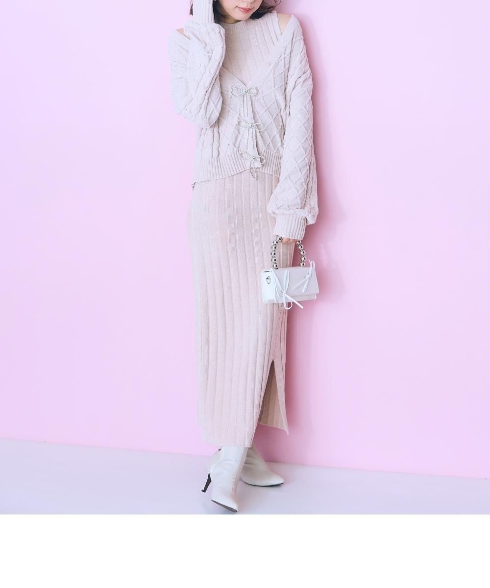 大きいサイズ＞ラメモールリブニットワンピース marun 通販【ニッセン】