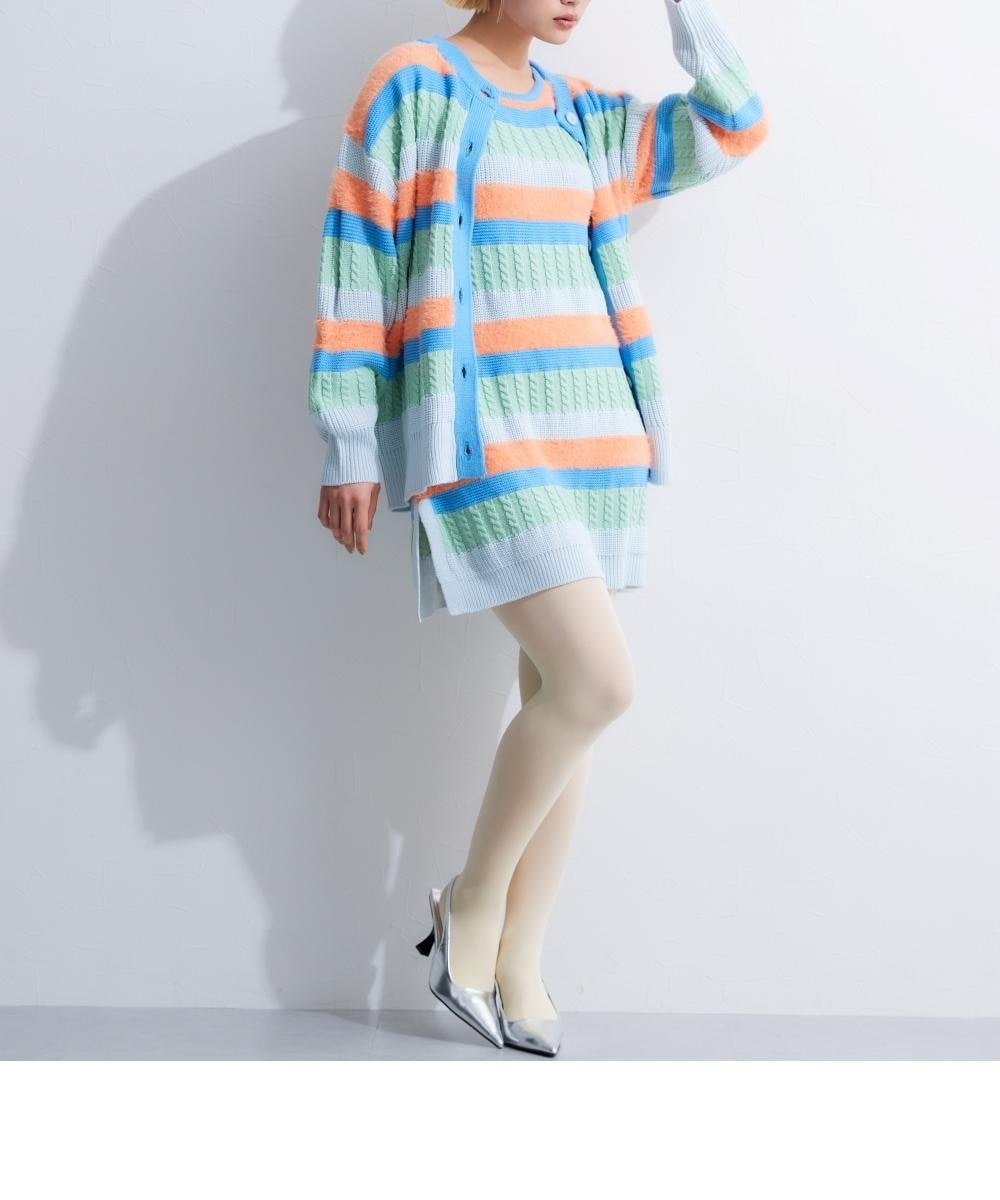 カラーボーダーニットカーディガン 通販【ニッセン】