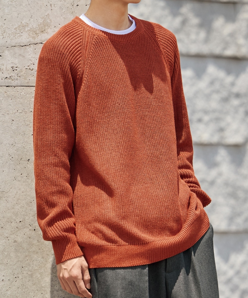 ローゲージ畦編ラグランスリーブセーター【大きいサイズ有】 通販