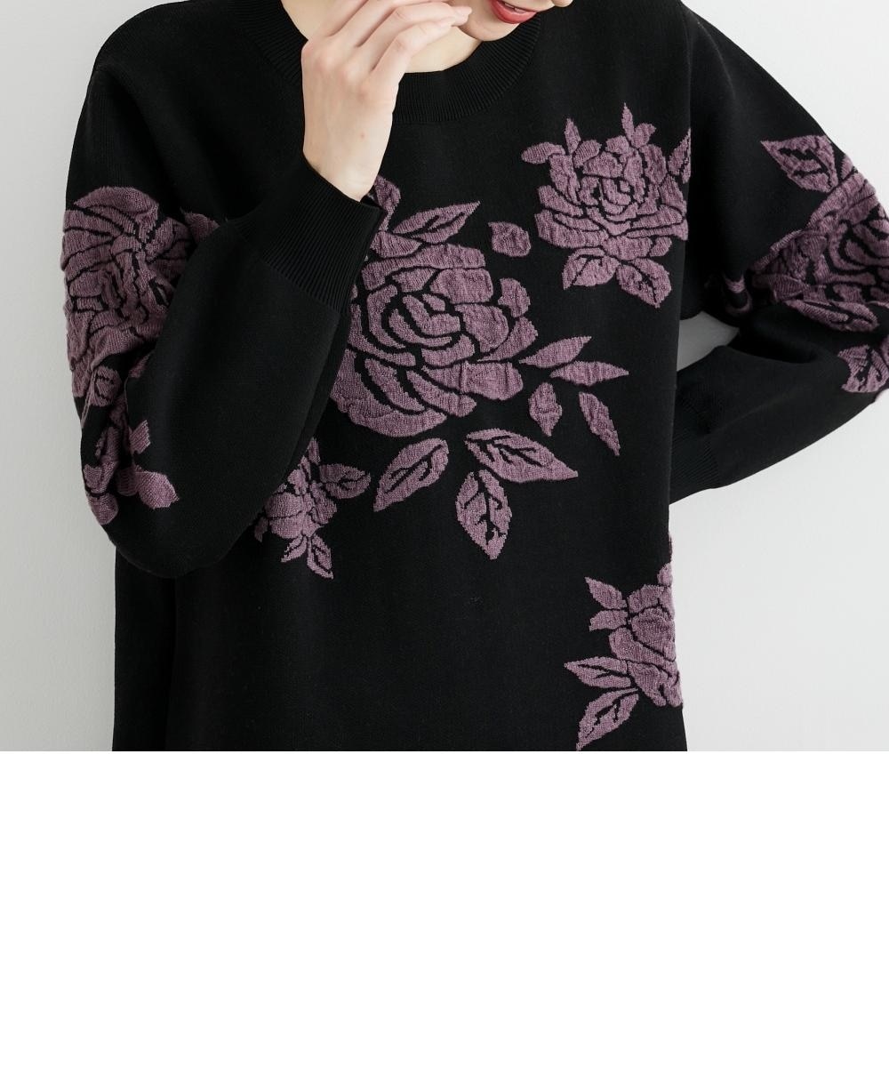 ローズモチーフジャガードニットワンピース【Hana服】 通販【ニッセン】
