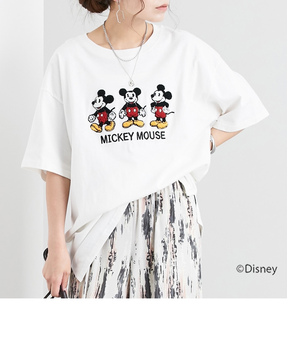 ディズニー】綿100％キャラクターさがら刺しゅうオーバーサイズT